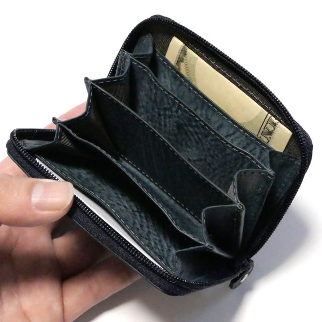 イタリアンレザー小銭入れ ラウンドファスナー La Perla Azzurra社