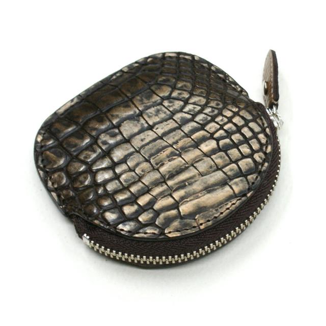 ケース メンズ レディース ファスナー小銭入れ クロコダイル革 ワニ革 本革 丸型 薄型 コンパクト 小銭入れ 小型 mini 小さい 日本製 ラグジュアリー
