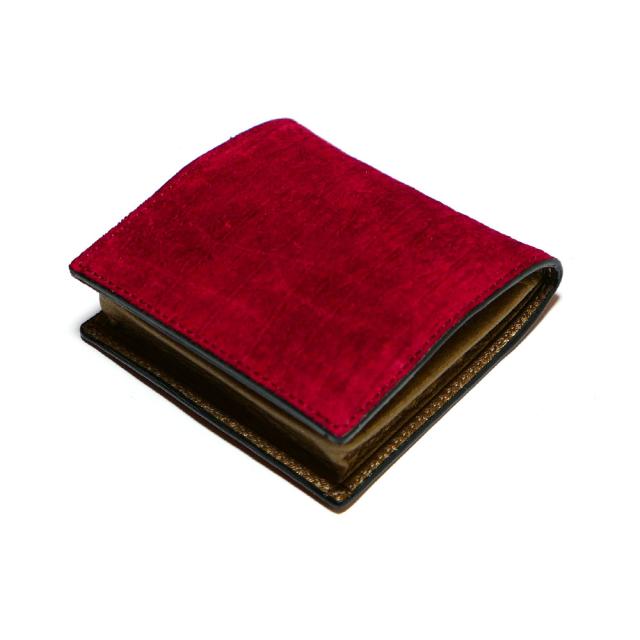 ケース 小銭入れ ボックス型小銭入れ メンズ レディース 本革 ヒポポタマス カバ革 レッド