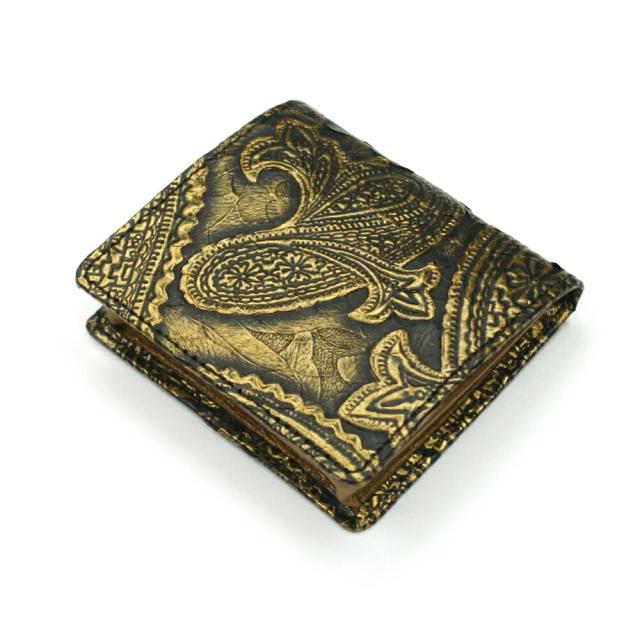 ケース メンズ レディース 小銭入れ 蛇革 パイソン革 ヘビ革 ボックス型小銭入れ 薄型 コンパクト BOX型小銭入れ ギフト 日本製 ペイズリー柄 型押し仕上げ ダークイエロー