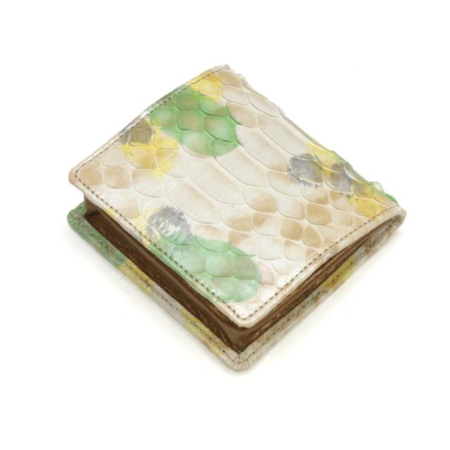 ケース メンズ レディース 小銭入れ 蛇革 パイソン革 ヘビ革 ボックス型小銭入れ 薄型 コンパクト BOX型小銭入れ ギフト 日本製 手染め P09