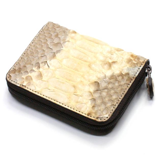 小銭入れ 本革 メンズ レディース ファスナー小銭入れ Ver.2 カード収納 コンパクト 財布 パイソン革 蛇革 ヘビ革 ケース 本革小銭入れ 日本製 手染め P１０