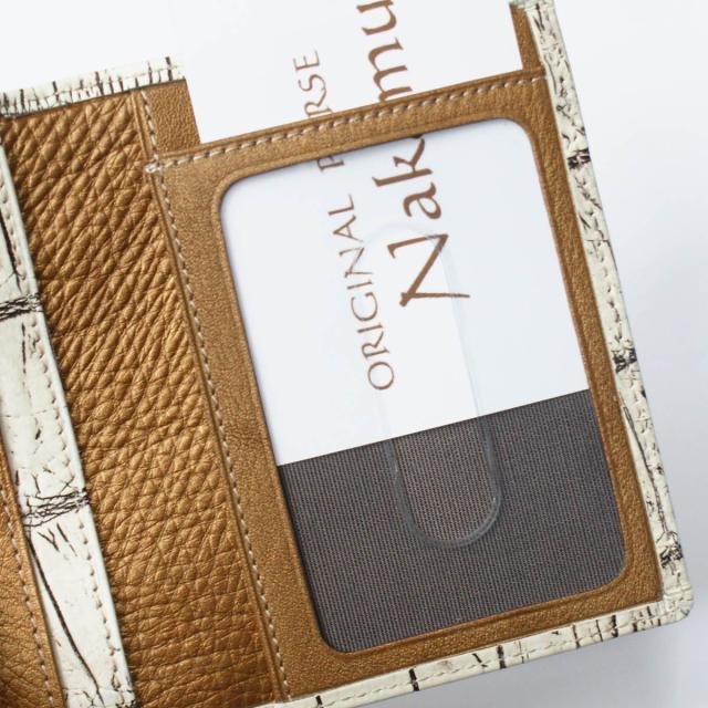 二つ折り パスケース 定期入れ / メンズ レディース / スリム 薄型/ 本革 パイソン革 ヘビ革 / ダイヤモンドパイソン 手染め グレージング 二つ折り パスケース 定期入れ / メンズ レディース / スリム 薄型/ 本