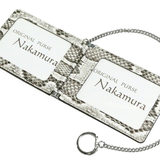 両面開き 二つ折り パスケース チェーン付き / 定期入れ idカード