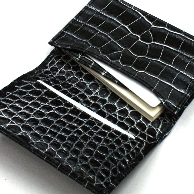 名刺入れ 名刺ケース メンズ レディース クロコダイル 鰐革 ワニ革