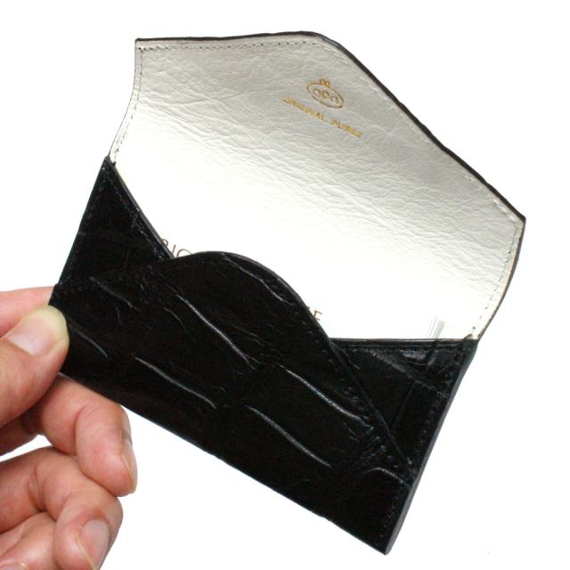 名刺入れ 名刺ケース メンズ レディース クロコダイル革 ワニ革 レザー 薄型 スリム コンパクト カード入れ カードケース 日本製 マット ブラック 名刺入れ 名刺ケース メンズ レディース クロコダイル革 ワニ革 レザー