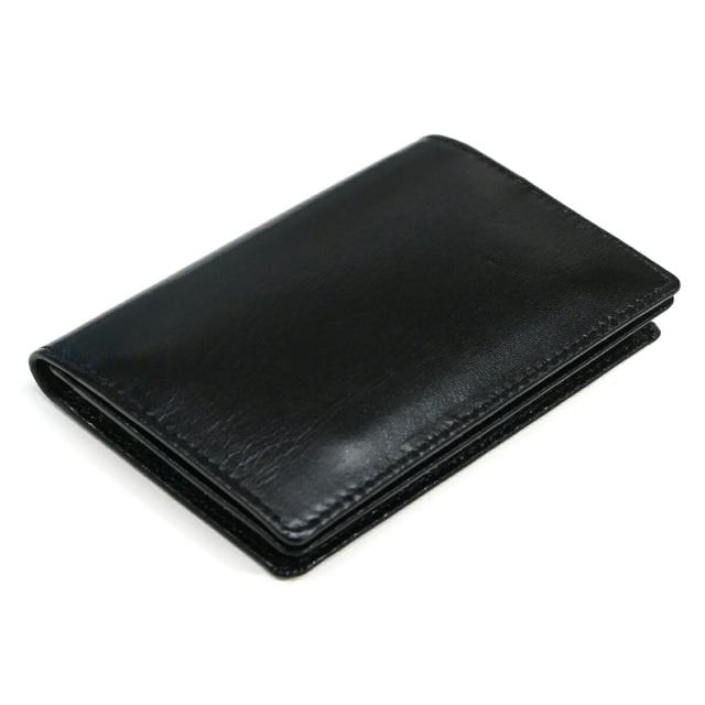 名刺入れ 名刺ケース 通しマチ型 馬革 うま革 ホースレザー ブラック