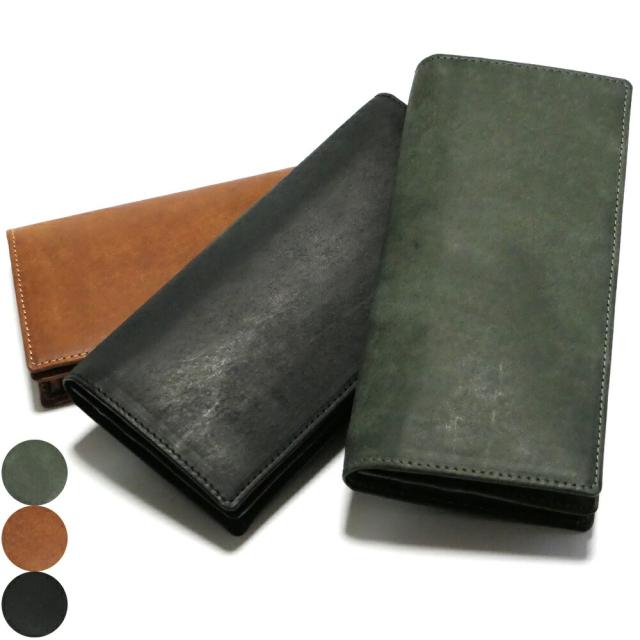 長財布 通しマチ 小銭入れなし メンズ レディース 本革 牛革 イタリアンレザー Virgilio Conceria Artigiana社 マルゴー