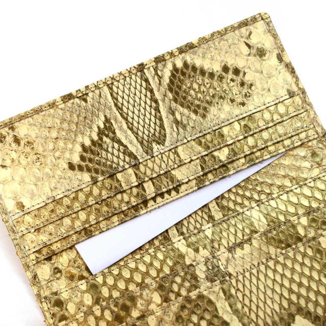 パイソン 長財布 メンズ 本革 かぶせ 札入れ 蛇 ヘビ 無双仕様 通しまち 小銭入れなし 日本製 送料無料 モラレス パール ゴールド_5