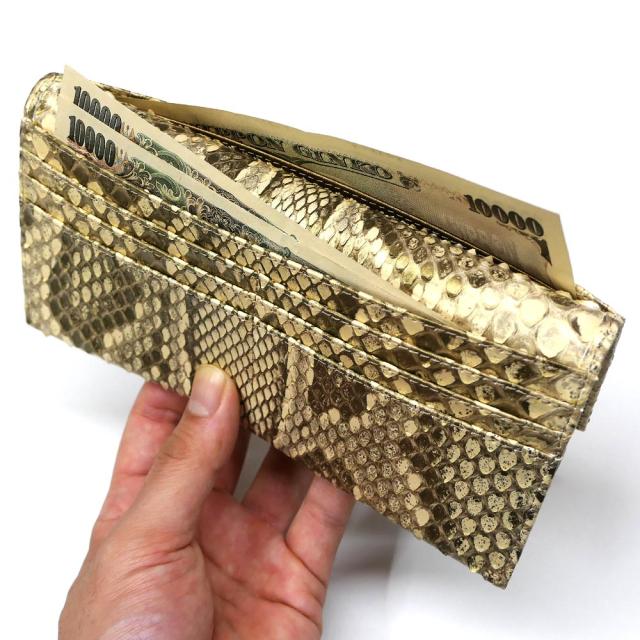 長財布 メンズ レディース モラレス パイソン 蛇 ヘビ マチ無し 小銭