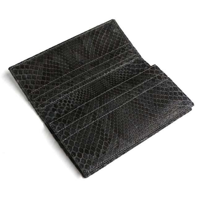 パイソン 財布 長財布 メンズ 本革 かぶせ 札入れ パイソン 蛇 ヘビ