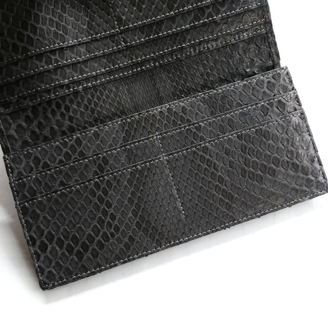 パイソン 財布 長財布 メンズ 本革 かぶせ 札入れ パイソン 蛇 ヘビ