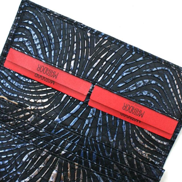 長財布 財布 メンズ レディース 笹マチ型 小銭入れあり 無双仕様 長札 ロング ウォレット へび革 パイソン革 パイソン 蛇革 本革財布 日本製 柄 ウェーブ柄 くろ 黒 クロ ウェーブ柄 ブラック_3