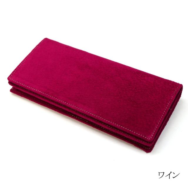 長財布 メンズ レディース 豚革 革 ブタ革 無双 通しまち 小銭入れなし ピッグスキン スェード 全９色_11