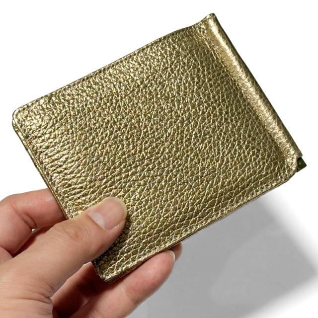 札ばさみ 財布 マネークリップ / メンズ レディース / 本革 牛革 イタリアンレザー シマ—_2