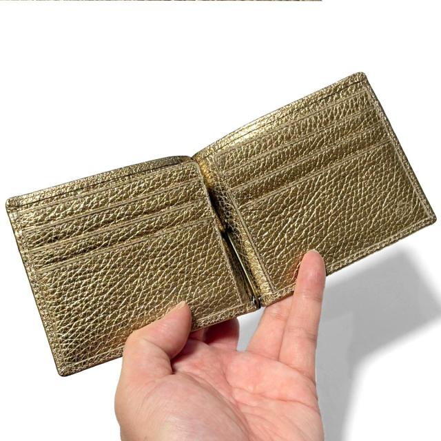 札ばさみ 財布 マネークリップ / メンズ レディース / 本革 牛革 イタリアンレザー シマ—_4