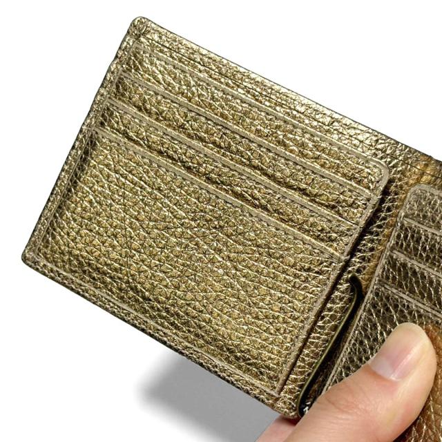 札ばさみ 財布 マネークリップ / メンズ レディース / 本革 牛革 イタリアンレザー シマ—_6
