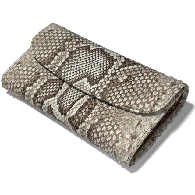 ギャルソン長財布 本革 パイソン モラレス マット 大きめ 収納力 高級感 ユニセックス 日本製 財布 ギャルソン財布 メンズ レディース カード入れ 札入れ ファスナーポケット付き ギャルソン長財布 本革 パイソン モラレス マット 大きめ 収納力 高級