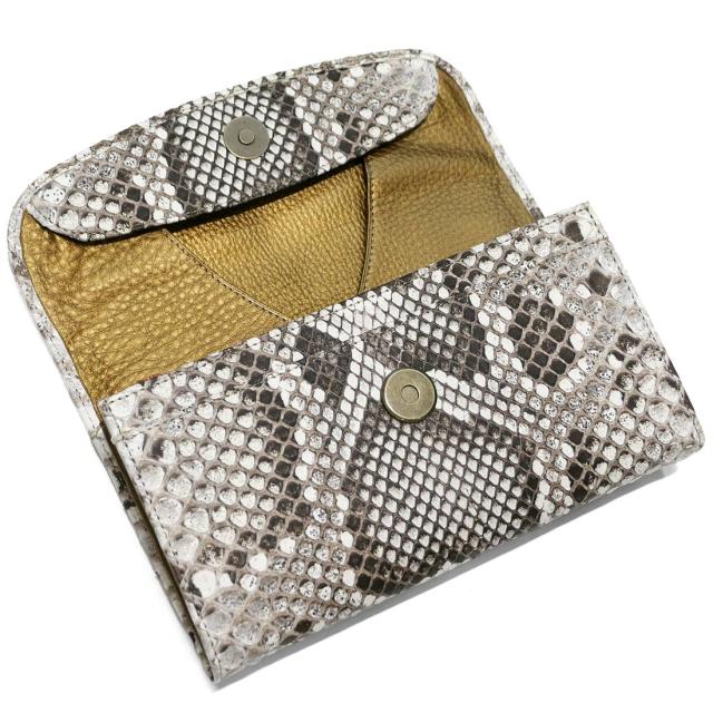 ギャルソン長財布 本革 パイソン モラレス マット 大きめ 収納力 高級