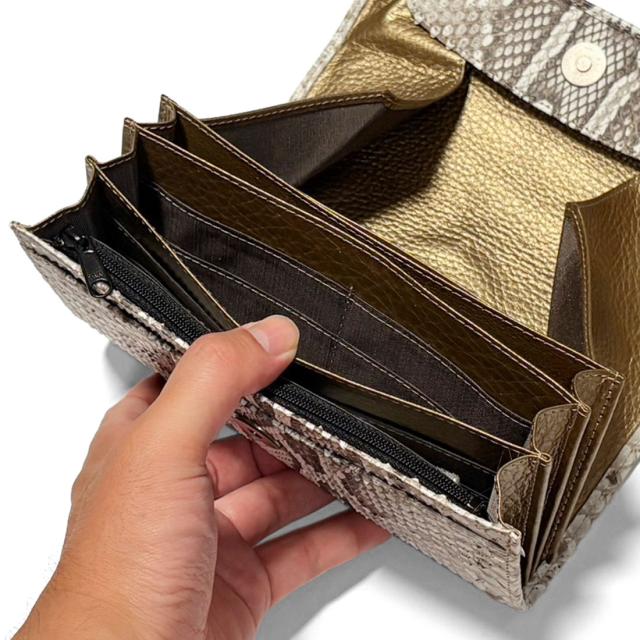 ギャルソン長財布 本革 パイソン モラレス マット 大きめ 収納力 高級