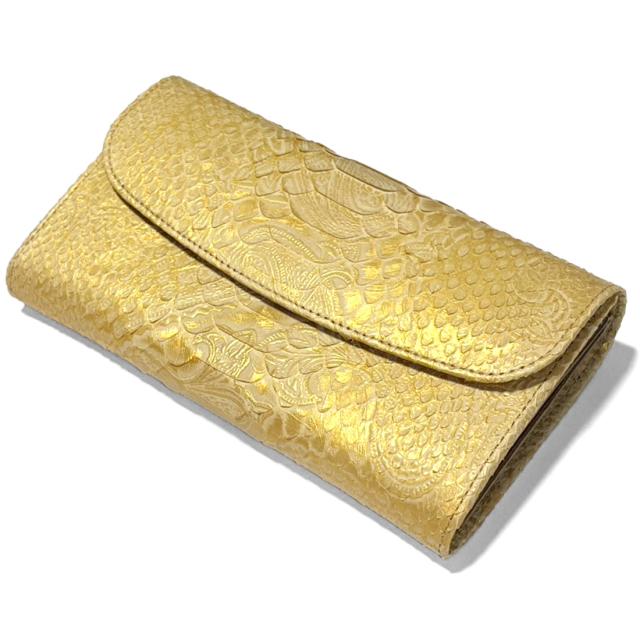 ギャルソン長財布 本革 パイソン ペイズリー 大きめ 収納力 高級感 ユニセックス 日本製 財布 ギャルソン財布 メンズ レディース カード入れ 札入れ ファスナーポケット付き ギャルソン長財布 本革 パイソン ペイズリー 大きめ 収納力 高級感