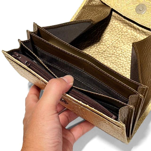 ギャルソン長財布 本革 パイソン ペイズリー 大きめ 収納力 高級感