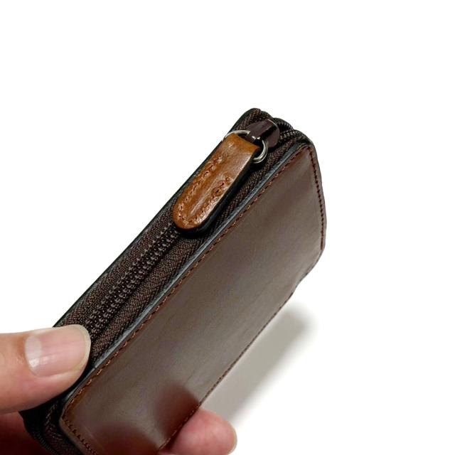 カードケース ラウンドファスナー 本革 牛革 ヌメ革 じゃばら式 大容量