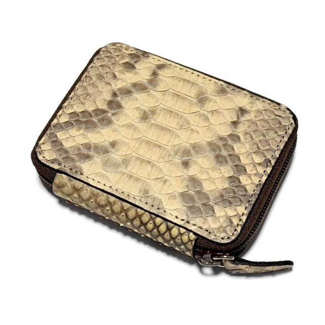 カードケース ラウンドファスナー 本革 パイソン ダイヤモンドパイソン マット じゃばら式 大容量 メンズ レディース スマート ICカード クレジット 名刺入れ ギフト プレゼント 日本製