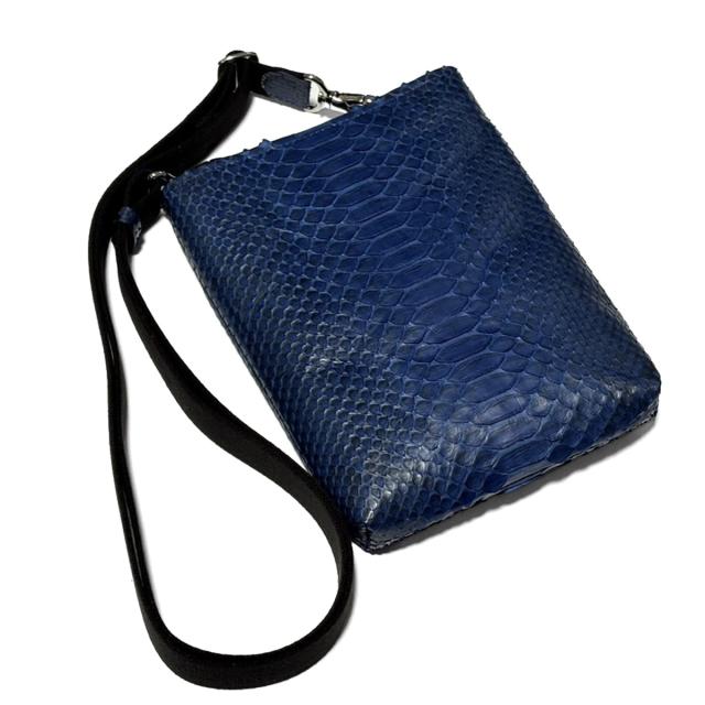 ショルダーバッグ 本革 蛇革 斜め掛け 着脱式 日本製 パイソン 藍染め レディース メンズ python leather Shoulder Bag