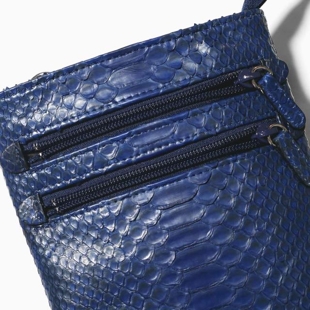 ショルダーバッグ 本革 蛇革 斜め掛け 着脱式 日本製 パイソン 藍染め レディース メンズ python leather Shoulder Bag