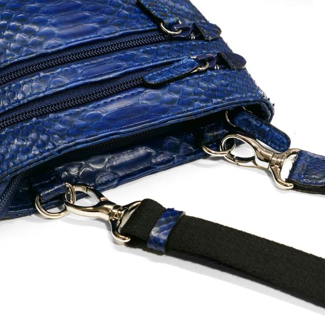 ショルダーバッグ 本革 蛇革 斜め掛け 着脱式 日本製 パイソン 藍染め レディース メンズ python leather Shoulder Bag