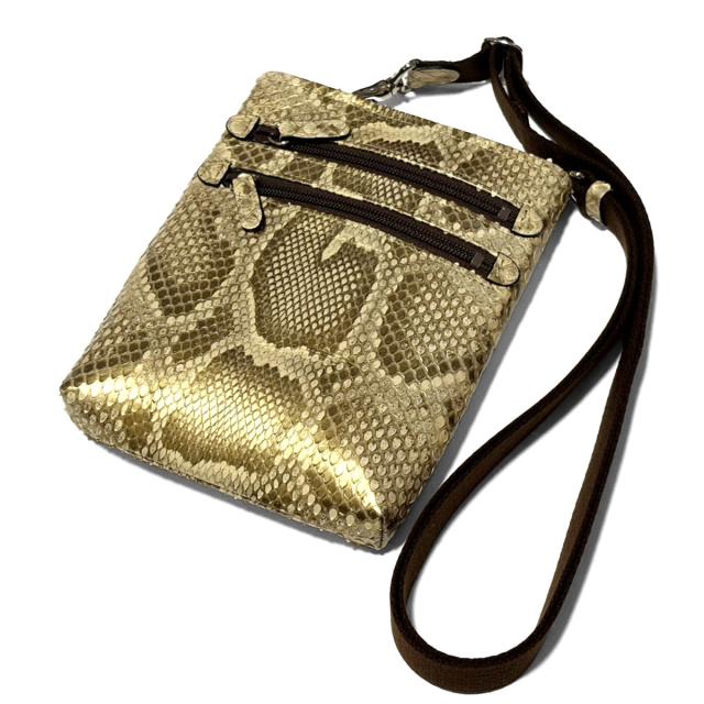 ショルダーバッグ 本革 蛇革 斜め掛け 着脱式 日本製 パイソン モラレス パール レディース メンズ python leather Shoulder Bag_1