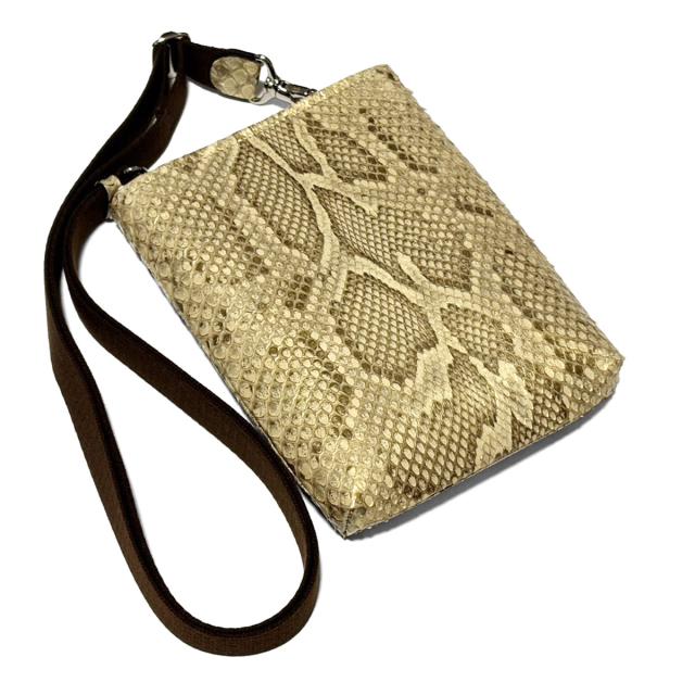 ショルダーバッグ 本革 蛇革 斜め掛け 着脱式 日本製 パイソン モラレス パール レディース メンズ python leather Shoulder Bag_2