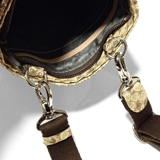 ショルダーバッグ 本革 蛇革 斜め掛け 着脱式 日本製 パイソン モラレス パール レディース メンズ python leather Shoulder Bag_6