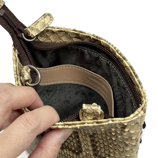 ショルダーバッグ 本革 蛇革 斜め掛け 着脱式 日本製 パイソン モラレス パール レディース メンズ python leather Shoulder Bag_5