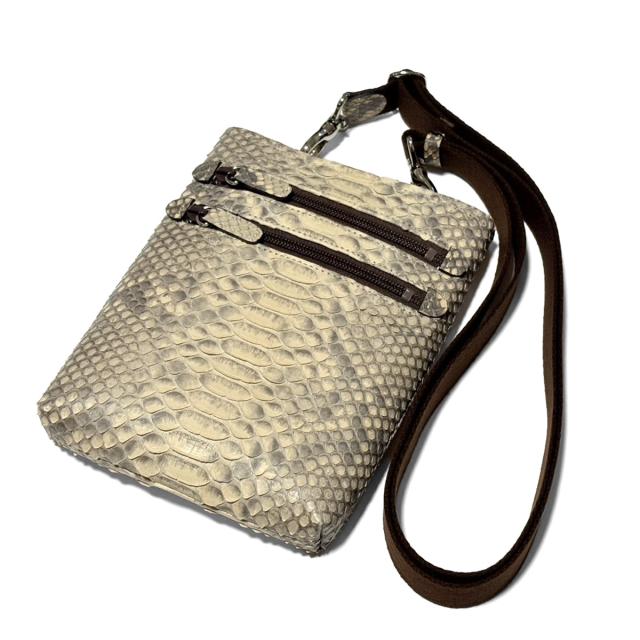 ショルダーバッグ 本革 蛇革 斜め掛け 着脱式 日本製 パイソン マット仕上げ レディース メンズ python leather Shoulder Bag