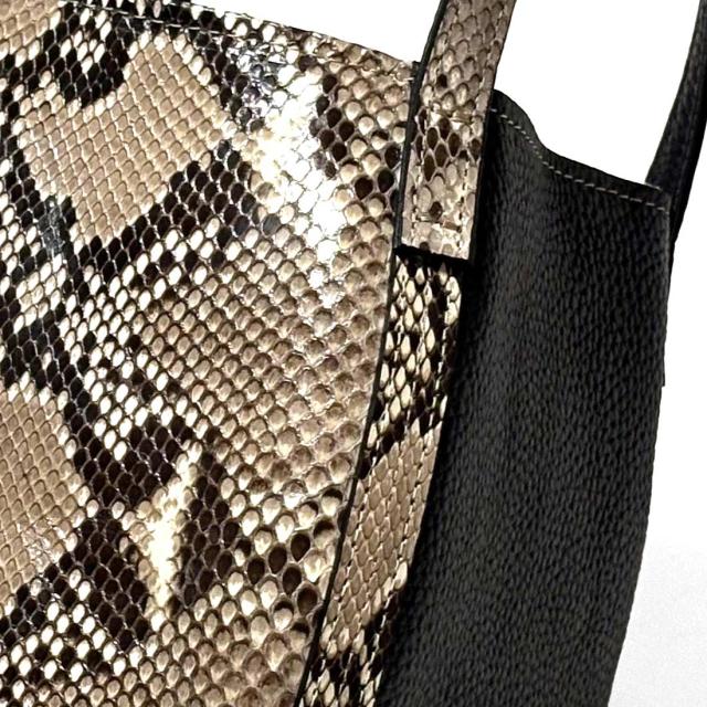 トートバッグ バケツ型 手提げ レディース メンズ 本革 パイソン グレージング × シュリンクレザー(牛革) トートバッグ バケツ型 手提げ レディース メンズ 本革 パイソン