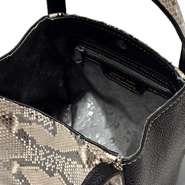 トートバッグ バケツ型 手提げ レディース メンズ 本革 パイソン