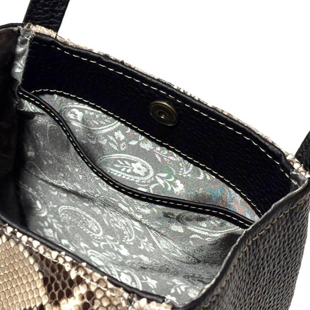 トートバッグ バケツ型 手提げ レディース メンズ 本革 パイソン