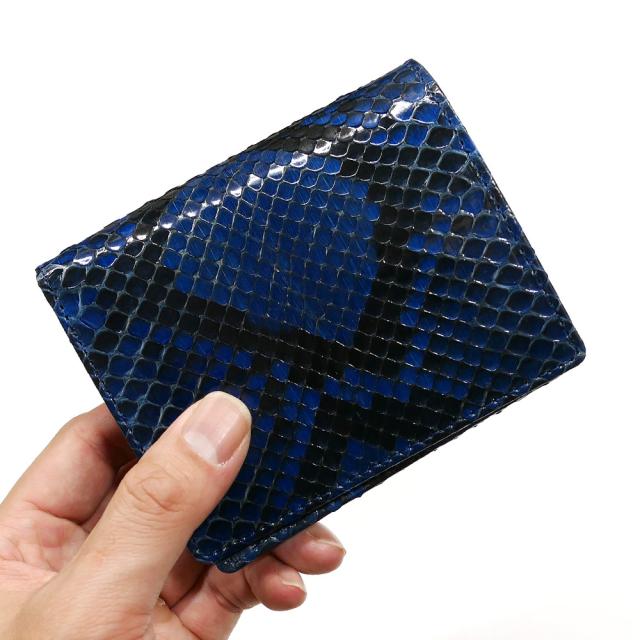 パイソン 財布 メンズ レディース 二つ折り 折り 本革 ボックス型小銭