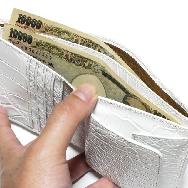 財布 二つ折り 札入 小銭入れ(ボックス型) レザー わに革 ワニ革