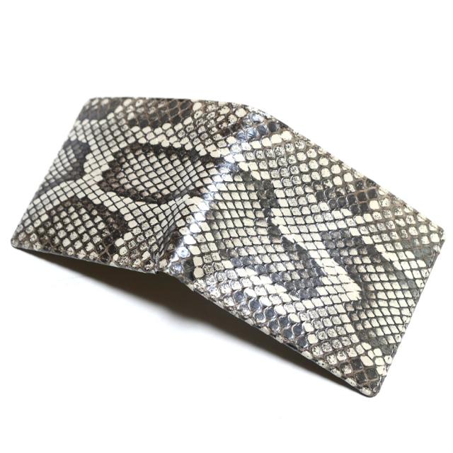 パイソン 財布 二つ折り財布 モラレス パイソン革 蛇革 牛革 小銭入れ