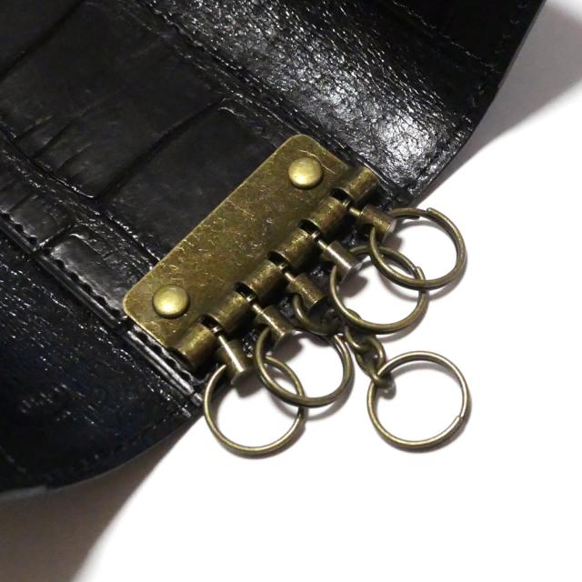 キーケース 5連 三つ折り スリムキーケース キーホルダー メンズ