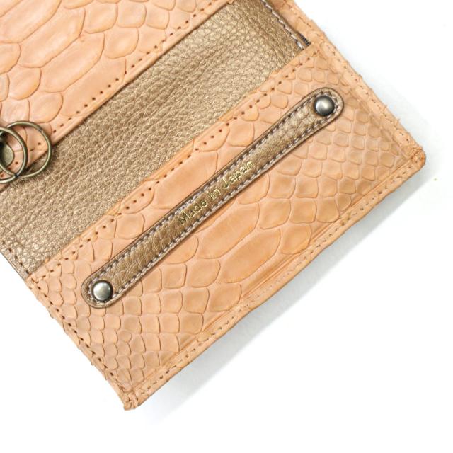 キーケース キーホルダー 5連金具 札入れ カード入れ パイソン革 蛇革