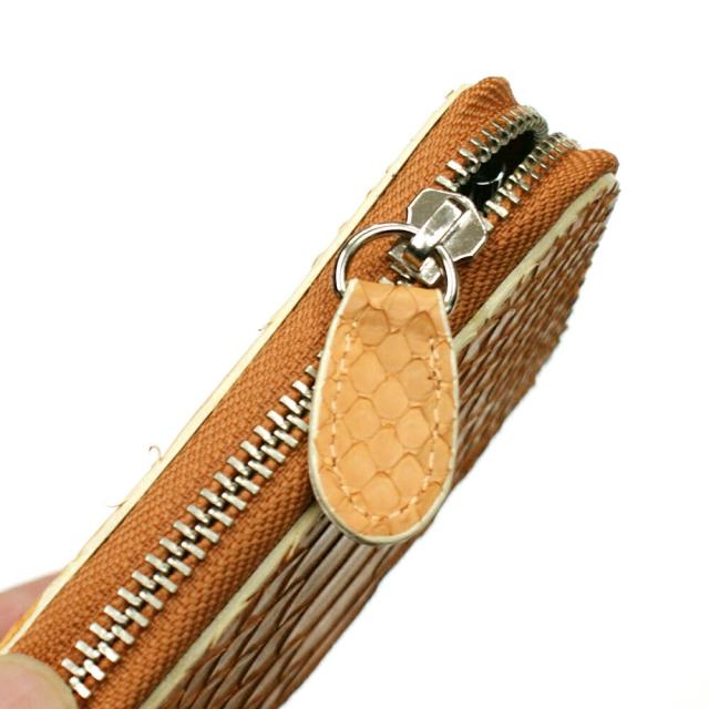 キーケース キーホルダー パイソン 蛇革 ヘビ革 ラウンドファスナー