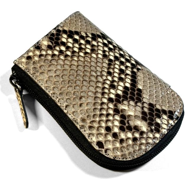 キーケース スマートキーケース メンズ レディース 革６連 スマートキー ラウンドファスナー ファスナー 本革 パイソン グレージング ナチュラル