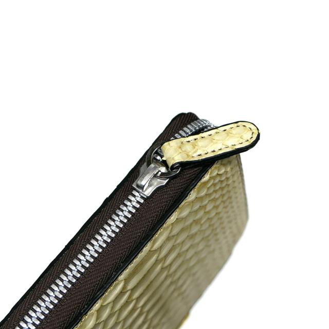 ラウンドファスナー キーケース パイソン ゼブラ 本革 6連 スマート