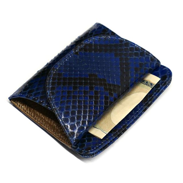 パイソン 蛇革 ヘビ革 本革 財布 札入れ 封筒型 ボックス小銭入れ付