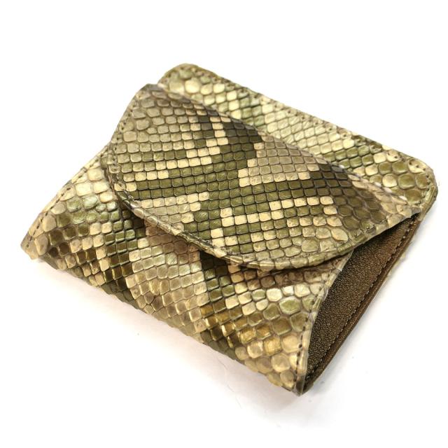 パイソン 蛇革財布 ヘビ革 本革 財布 札入れ 封筒型 ボックス
