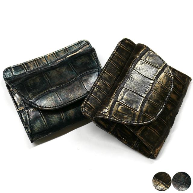クロコダイル　財布　ＢＯＸ型小銭いれ クロコダイルレザーボックス型小銭入れマット加工（コインケース